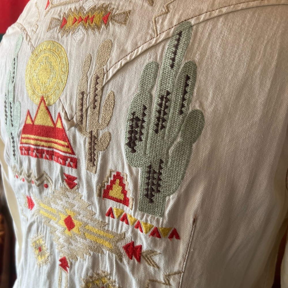 Ryan Michael embroidered cotton snap western shirt